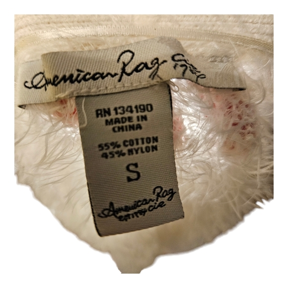 American Rag Fuzzy White Cropped Cardigan with Crystal Buttons Size Small - Picture 4 of 7